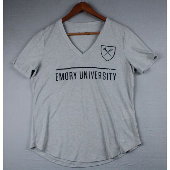 Emory University Under Armour Womens Light Gray Shirt Size S School Spirit Comfy - Picture 1 of 10